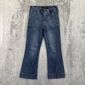 Liverpool Crop Flared Jeans Women's Size 26 Blue Denim
